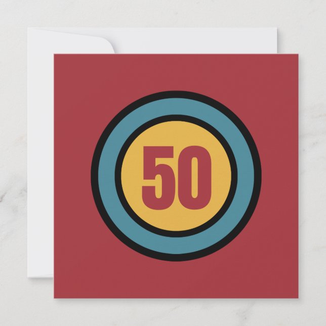 Retro Colors Personalized 50th Birthday Invitation (Front)