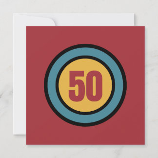 Retro Colors Personalized 50th Birthday Invitation