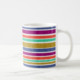 Retro Colors Textured Look Stripes Coffee Mug