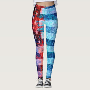 Retro Colour American Flag #16 Leggings