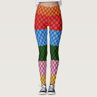 Retro Colour Block Monogram Leggings