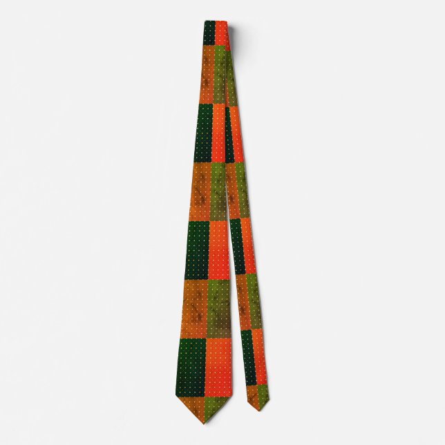 Retro Colour-Block Polka Dot  Tie (Front)