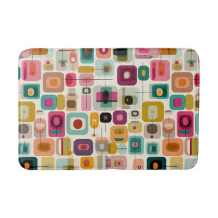 RETRO Colour Blocks Mid Century Modern Abstract Ar Bath Mat