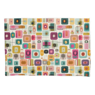 RETRO Colour Blocks Mid Century Modern Art Pattern Pillowcase
