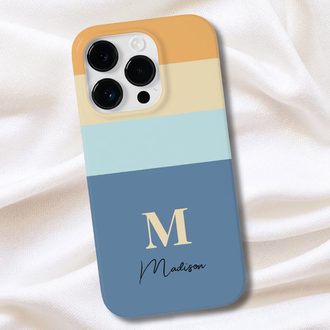 Retro Colour Blocks Monogram  Case-Mate iPhone Case (Creator Uploaded)