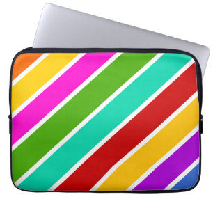 Retro colour candy stripes pattern laptop sleeve