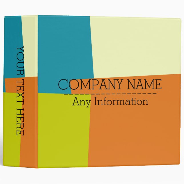 Retro Colour Geometric Pattern Binder (Front/Spine)