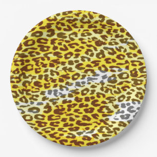 Retro Colour Leopard Print Skin #107 Paper Plate