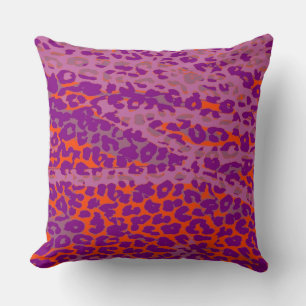 Retro Colour Leopard Print Skin #16 Throw Pillow