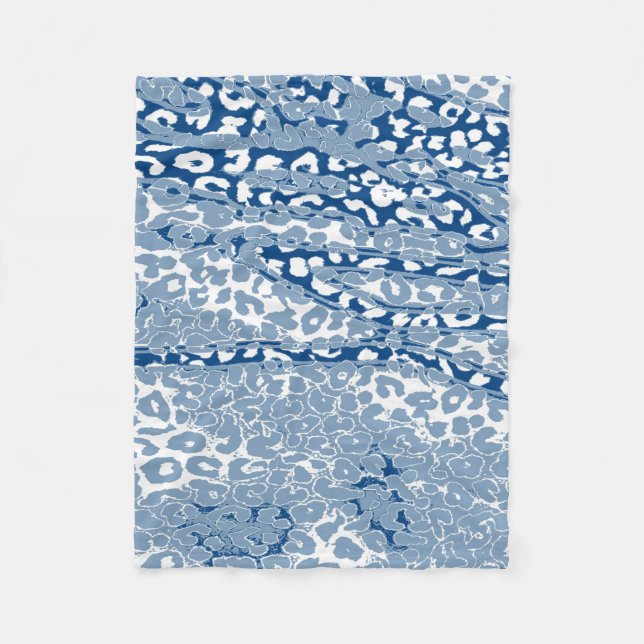 Retro Colour Leopard Print Skin #22 Fleece Blanket (Front)