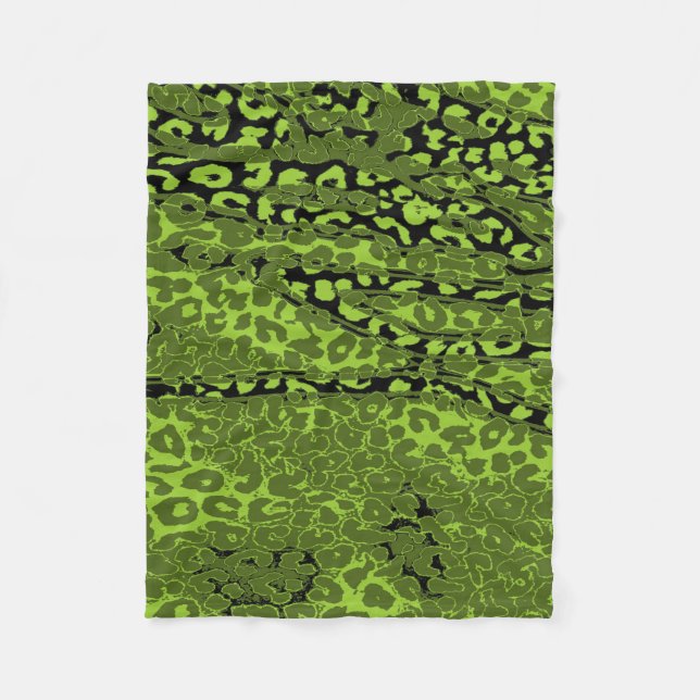 Retro Colour Leopard Print Skin #23 Fleece Blanket (Front)