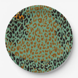 Retro Colour Leopard Print Skin #24 Paper Plate