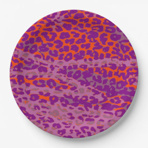 Retro Colour Leopard Print Skin #40 Paper Plate