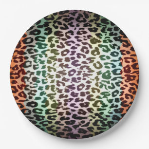 Retro Colour Leopard Print Skin #84 Paper Plate