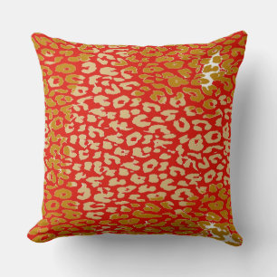 Retro Colour Leopard Print Skin Throw Pillow