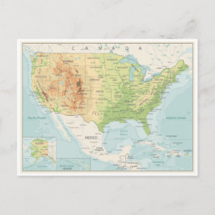 Retro Colour Map of the World Postcard