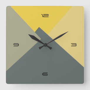 Retro Colour Modern Geometric Pattern #5 Square Wall Clock