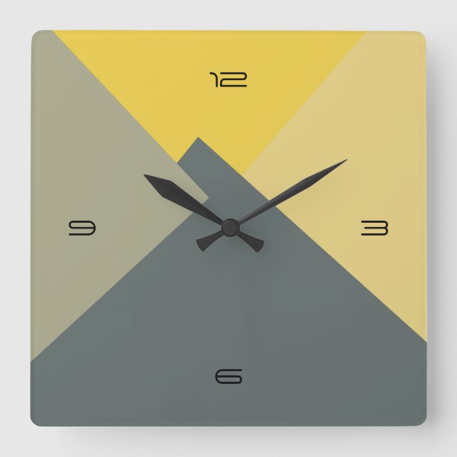 Retro Colour Modern Geometric Pattern #5 Square Wall Clock (Front)