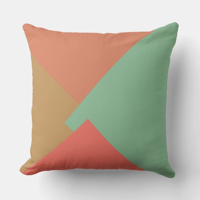 Retro Colour Modern Geometric Pattern #8 Throw Pillow (Front)