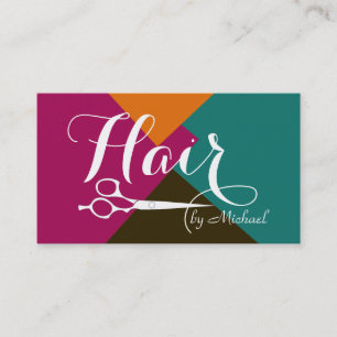 Retro Colour Modern Hair Stylist #8 Business Card