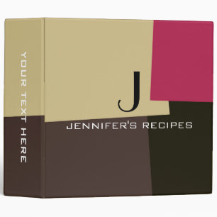 Retro Colour Modern Monogram Cooking #2 Binder