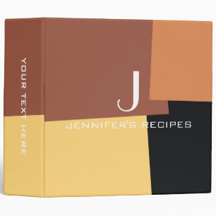 Retro Colour Modern Monogram Cooking #6 Binder