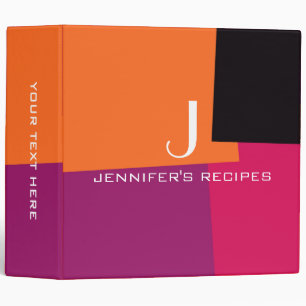 Retro Colour Modern Monogram Cooking #9 Binder