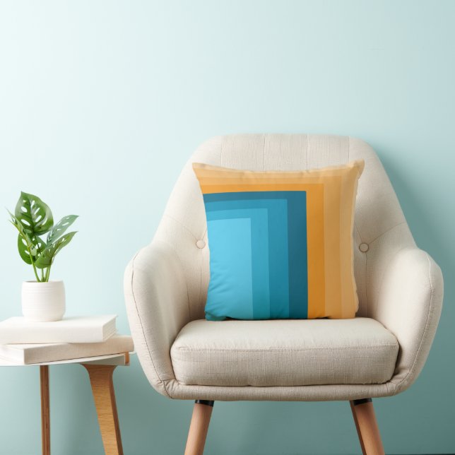 Retro Colour Palette Throw Pillow (Chair)