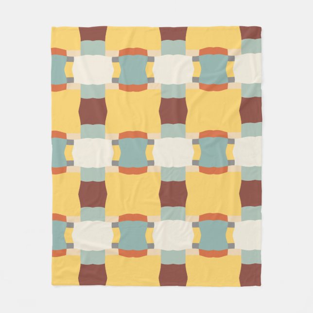 retro colour pattern fleece blanket (Front)