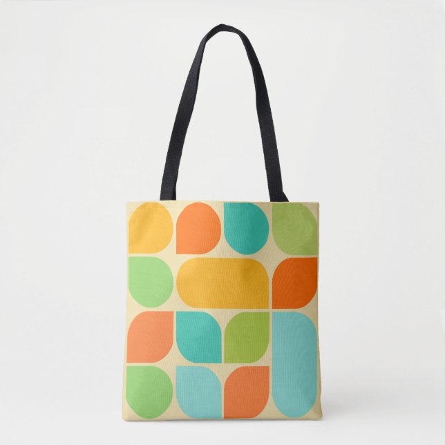 Retro colour pattern tote bag (Front)