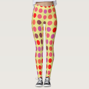Retro Colour Polka Dots Pattern #21 Leggings