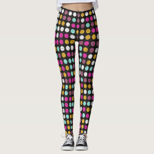 Retro Colour Polka Dots Pattern #4 Leggings