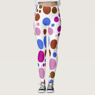 Retro Colour Polka Dots Pattern #8 Leggings