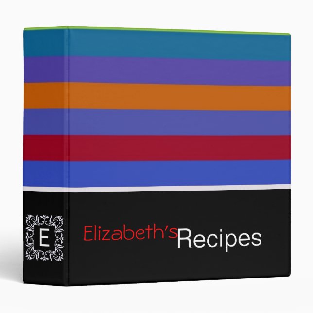 Retro Colour Stripe Pattern 10 Binder (Front/Spine)
