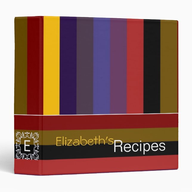 Retro Colour Stripe Pattern 12 Binder (Front/Spine)