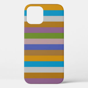 Retro Colour Stripe Pattern iPhone 12 Pro Case