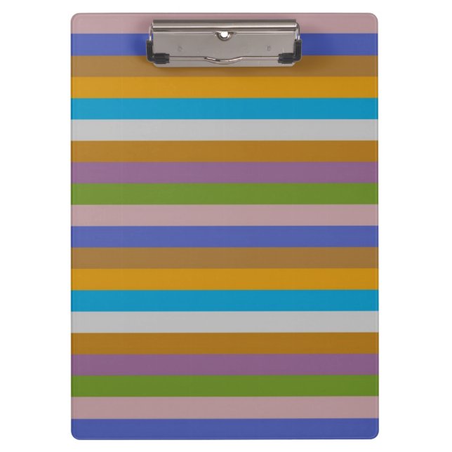 Retro Colour Stripe Pattern Clipboard (Front)