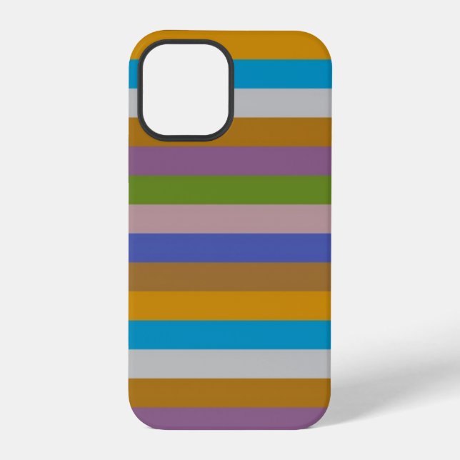 Retro Colour Stripe Pattern iPhone Case (Back)
