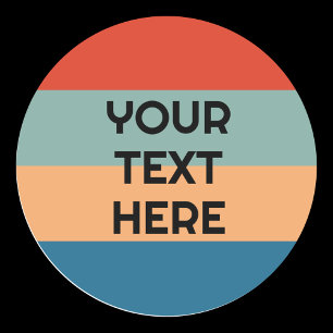 Retro colour stripes vintage look add text classic round sticker