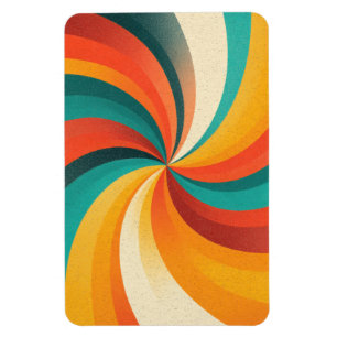 Retro Colour Swirl – Vintage Abstract Background Magnet