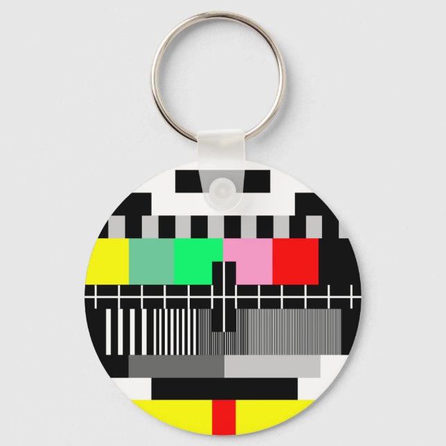 Retro colour tv test screen keychain (Front)