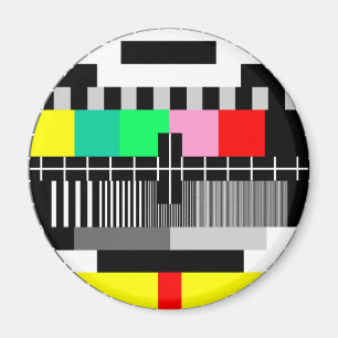 Retro colour tv test screen magnet