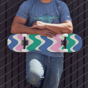 Retro Colour Waves Skateboard