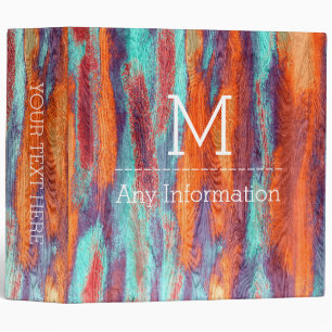 Retro Colour Wood Grain Monogram #2 Binder
