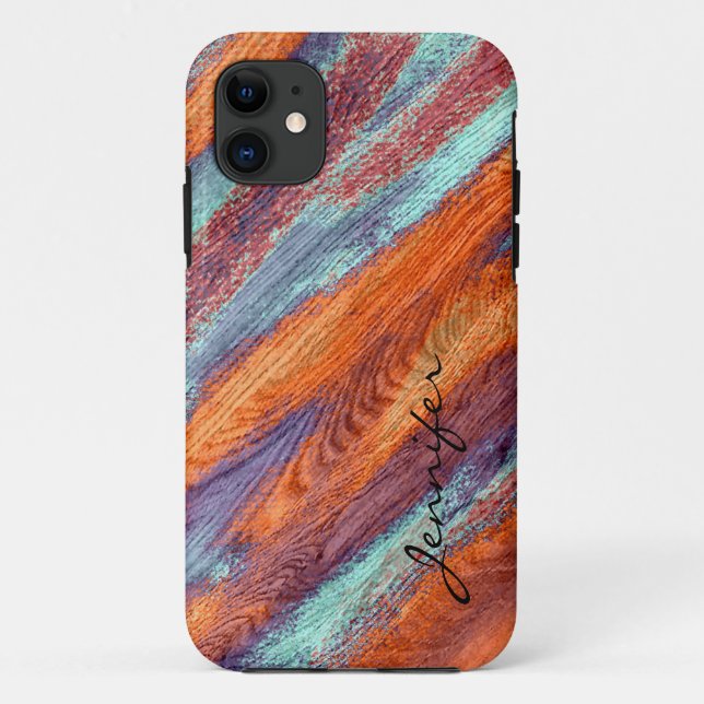 Retro Colour Wood Grain Texture #2 Case-Mate iPhone Case (Back)