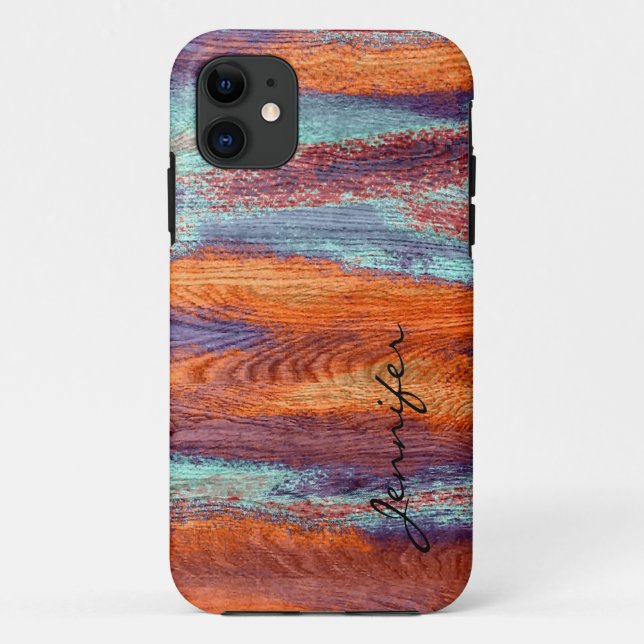 Retro Colour Wood Grain Texture #3 Case-Mate iPhone Case (Back)