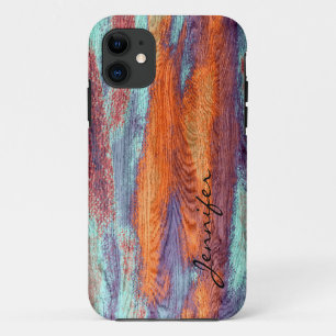 Retro Colour Wood Grain Texture iPhone 11 Case