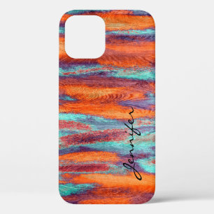 Retro Colour Wood Grain Texture iPhone 12 Pro Case