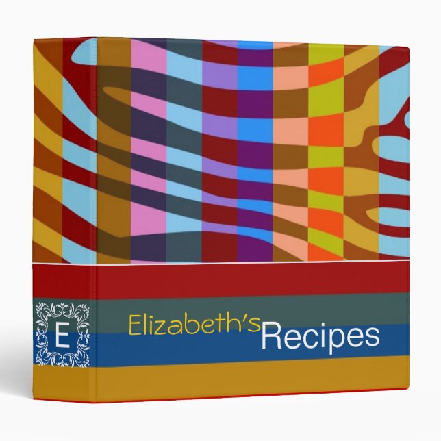 Retro Colour Zebra Stripe Pattern 4 Binder (Front/Spine)