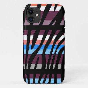 Retro Colour Zebra Stripe Pattern iPhone 11 Case